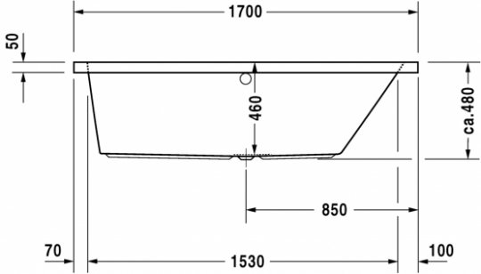 Ванна Duravit Vero 170x75 700134 схема 3