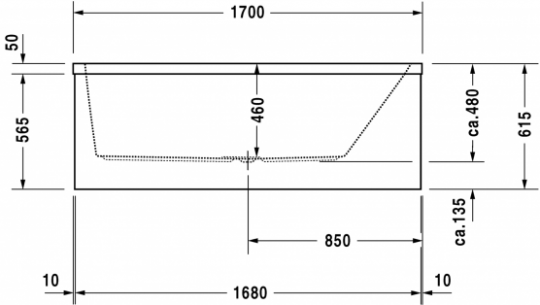 Ванна Duravit Vero 170x70 700132 схема 4