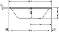 Ванна Duravit Vero 180x80 700135 схема 3