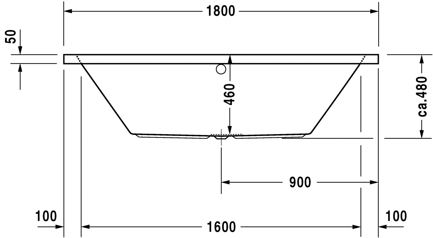 Ванна Duravit Vero 180x80 700135 схема 3