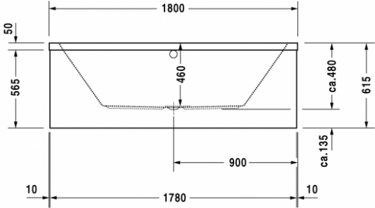 Ванна Duravit Vero 180x80 700135 схема 4