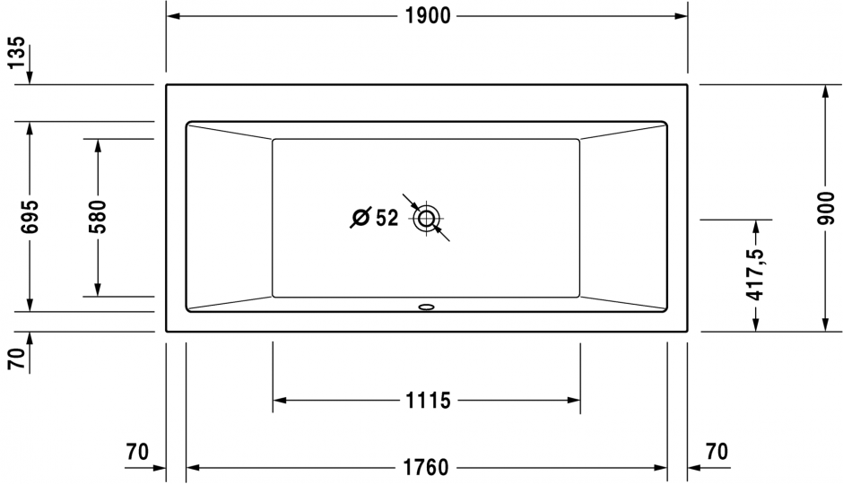 Ванна Duravit Vero 190x90 700136 ФОТО