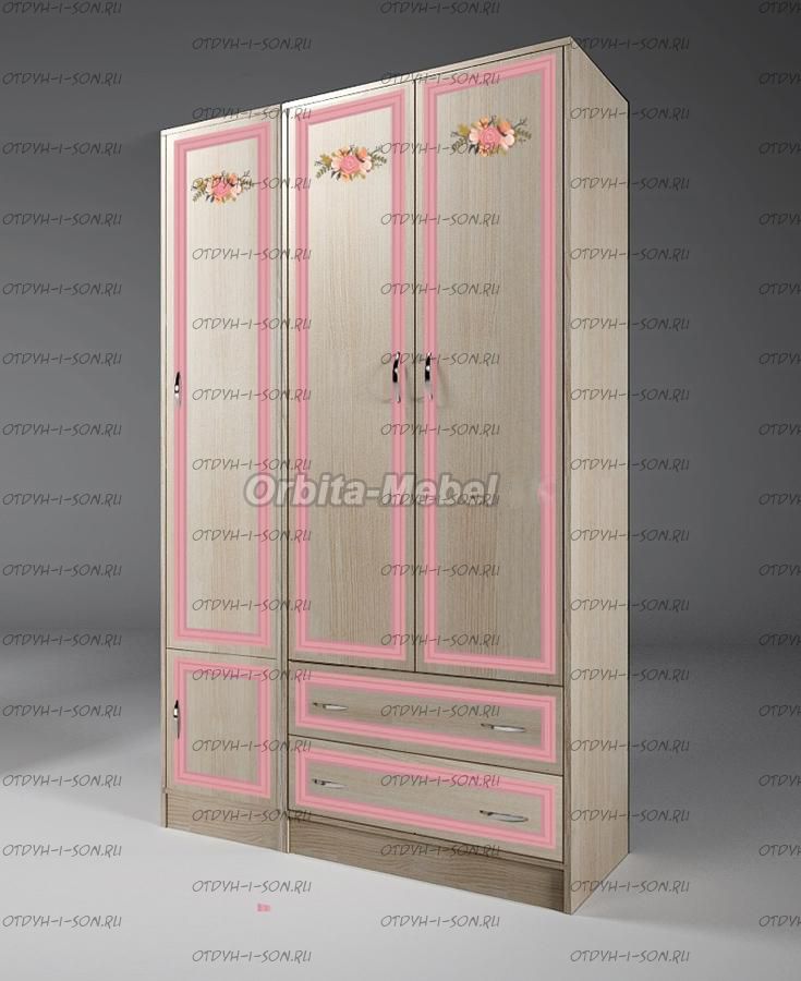 Шкаф 3-дверный Азалия АФК-13/3 + АФК-13/10 (114х52х200)