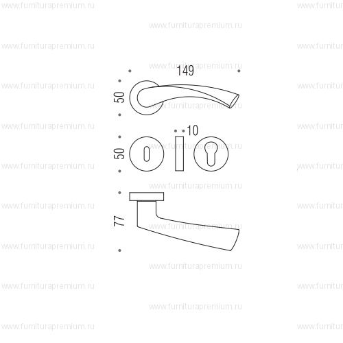 Ручка дверная Colombo Flessa CB51RSB NS
