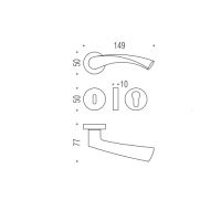 Ручка дверная Colombo Flessa CB51RSB NS схема