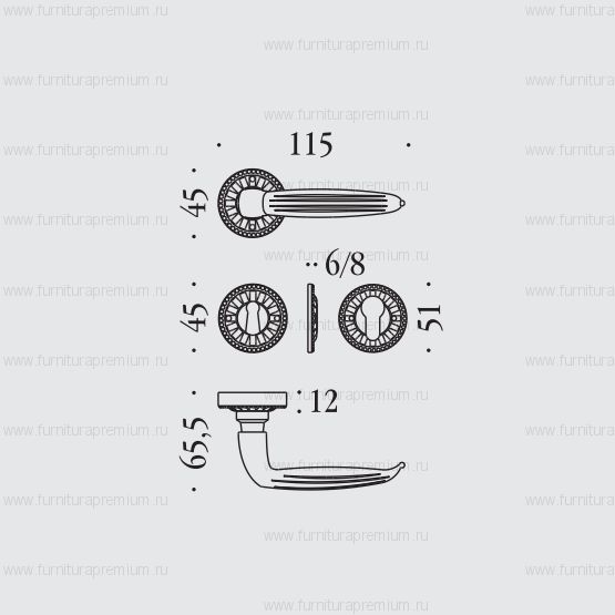 Ручка Colombo Louis XVI KLU11R