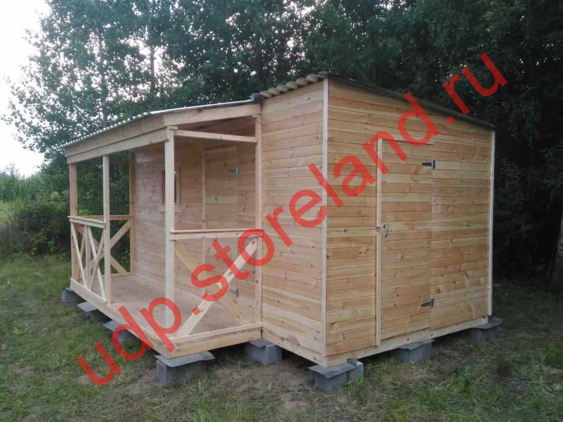 Хозблок 5 х 2,5 м с террасой