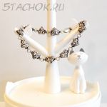 Серебряный браслет "Сердечки" черненое серебро 925 (США)