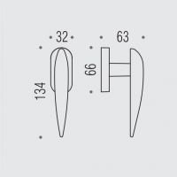 Ручка Colombo Wing DB32 DK/SM. схема