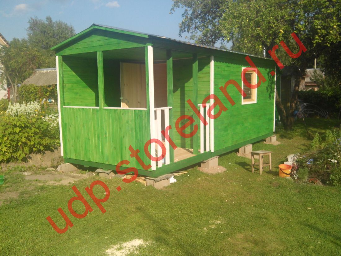 Бытовка 6х2,3 м с террасой