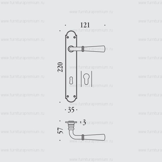 Ручка на планке Colombo Accademia KAC11PB90