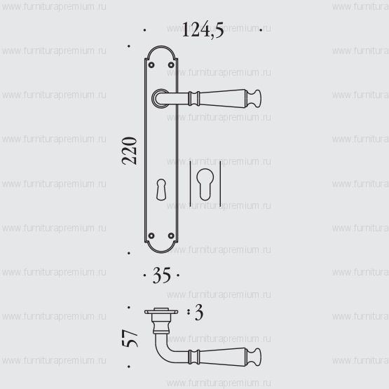 Ручка на планке Colombo Ottocento KOT11PB90
