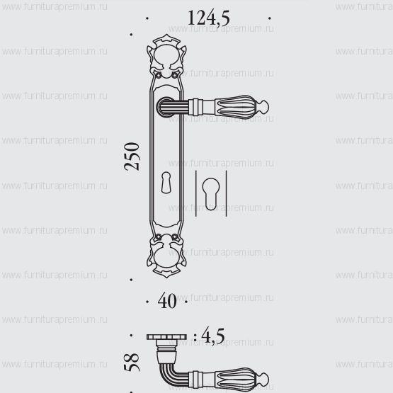 Ручка на планке Colombo Roma KSE21 PB90