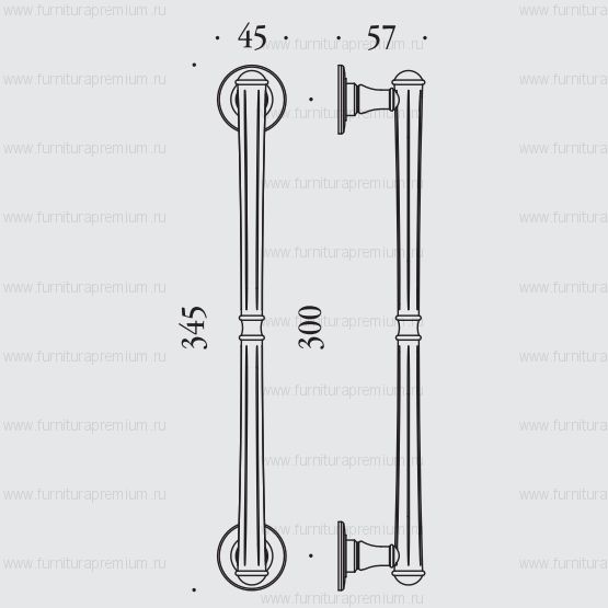 Ручка-скоба Colombo Venezia KVE26. Длина 345 мм.