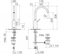 Dornbracht Vaia смеситель для раковины 33500809 схема 1