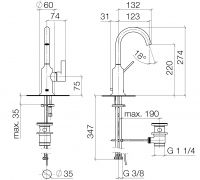 Dornbracht Vaia смеситель для раковины 33510809 схема 1