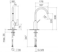 Dornbracht Vaia смеситель для раковины 33521809 схема 1