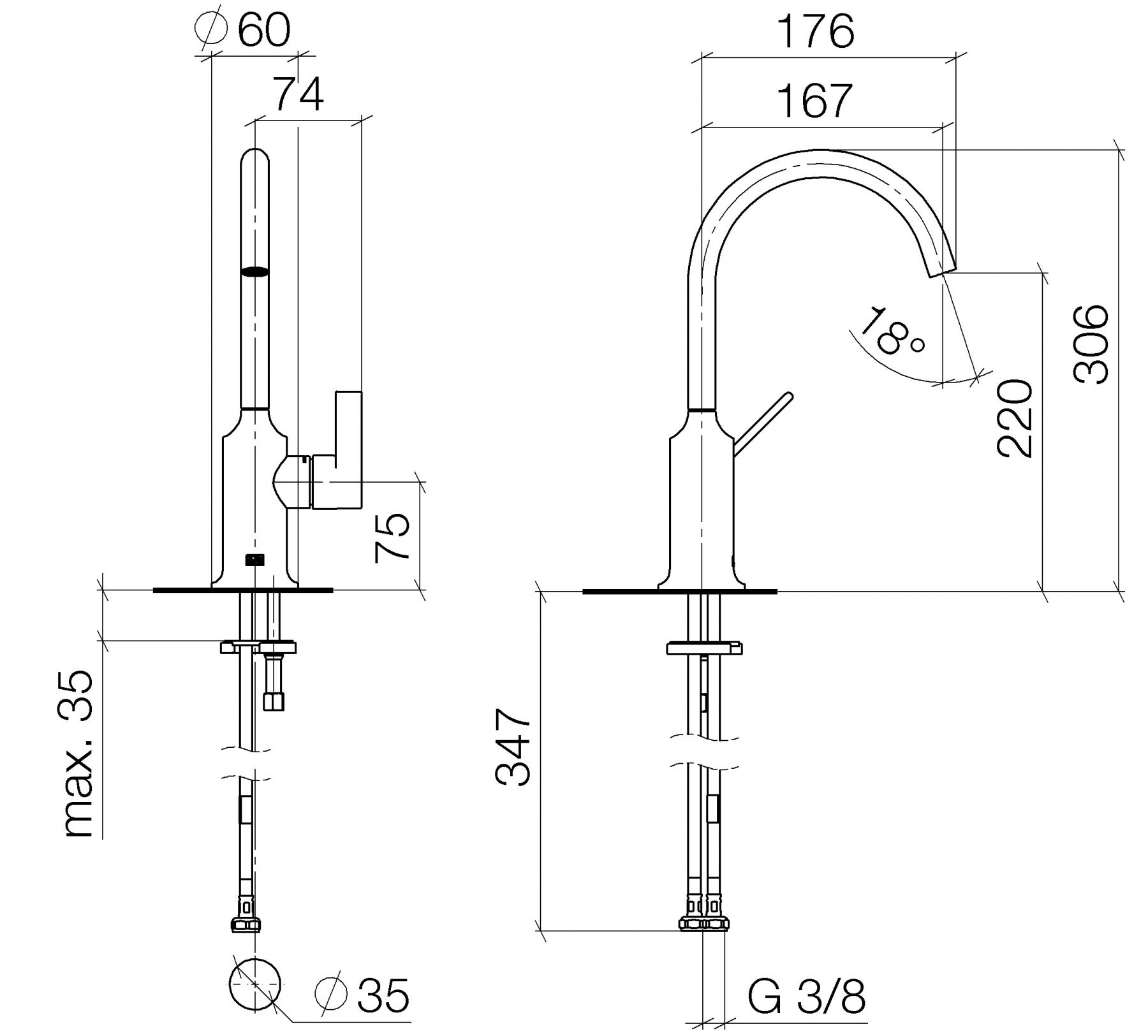 Dornbracht Vaia смеситель для раковины 33521809 схема 1