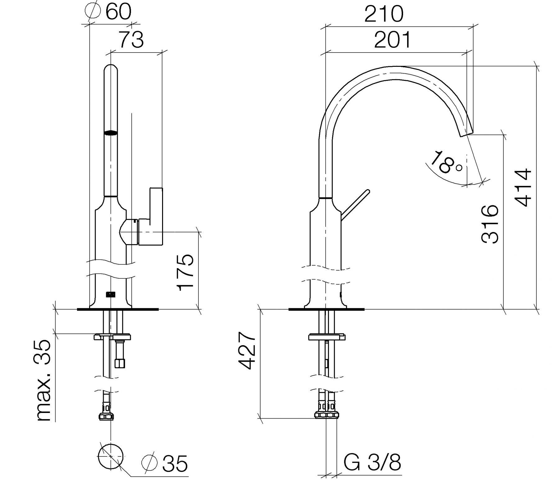 Dornbracht Vaia смеситель для раковины 33534809 схема 1