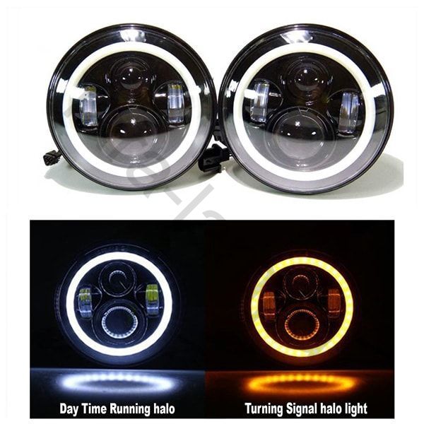 Штатные светодиодные фары Нива УАЗ (черные)