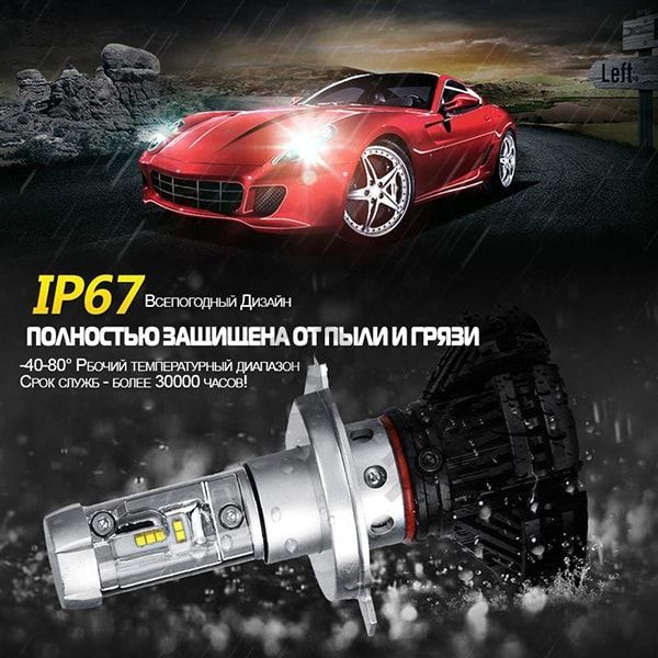 LED автолампа серия X3 цоколь H1