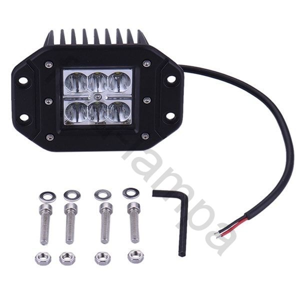 Фара врезная 18 Ватт ближний свет