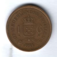 1 гульден 1991 г. Нидерландские Антильские острова