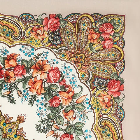 Платок павловопосадский 89*89 см Русский перепляс [02]