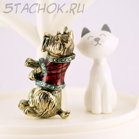 Брошь "Цирковой терьерчик" (США)