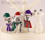 Брошь "Песики на Новый год" (США)