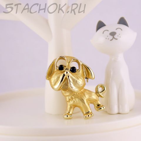 Брошь "Песик Ши-тцу" (США)