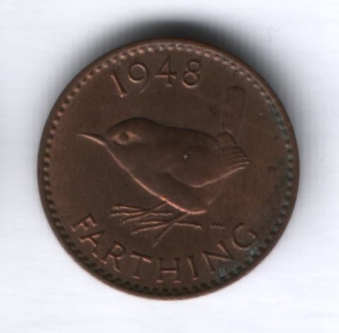 1 фартинг 1948 года Великобритания VF-
