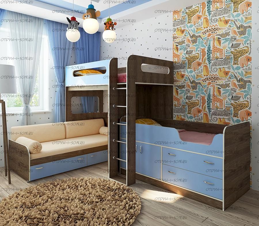 Кровать трехъярусная Фанки Кидз 24+