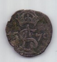 2 денария 1570 г. Литва