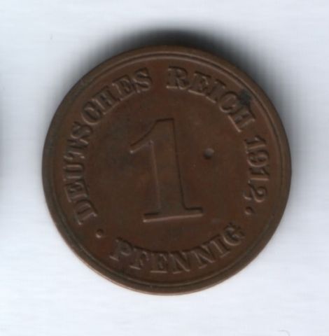 1 пфенниг 1912 года Германия, Е