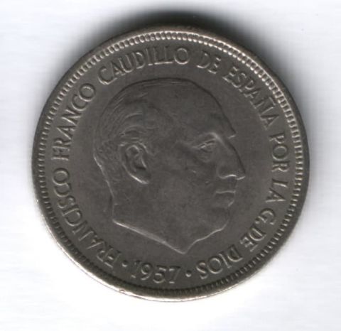5 песет 1969 года Испания XF