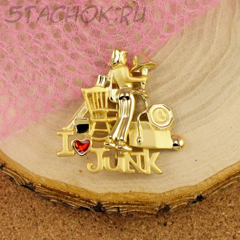 Брошь "Я люблю барахлишко" (Danecraft США)