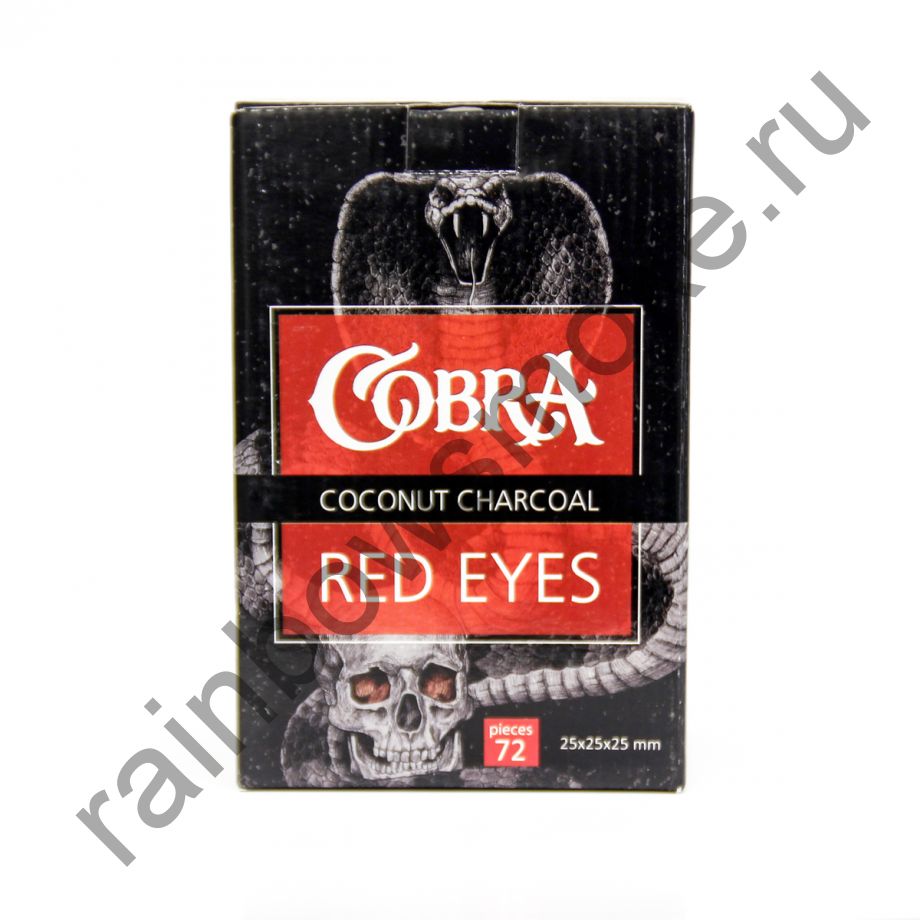 Уголь кокосовый для кальяна Cobra Red Eyes (72шт)