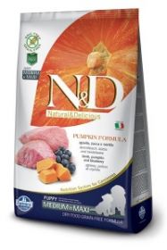 Фармина N&D Dog Pumpkin ягненок с черникой и тыквой для щенков средних и крупных пород 12 кг
