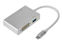 Адаптер конвертер USB Type-C HDMI+VGA+DVI+USB3.0