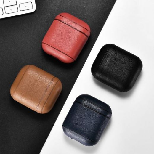 Чехол I-Carer Protective Leather Case для AirPods из натуральной кожи