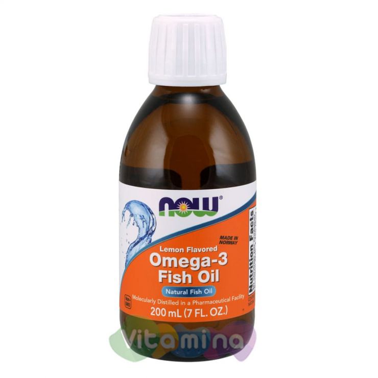 Omega-3 Fish Oil (Жидкий рыбий жир), 200 мл.