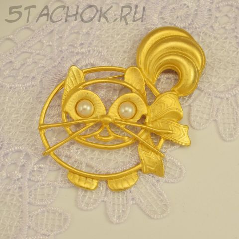 Брошь "Котик Персик" (США)