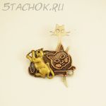 Брошь "Кот, кошечка и котенок" (США)