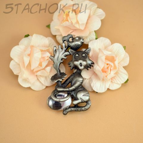 Брошь "Кот и Рыбка " (США)