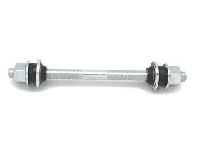 Ось передняя Cr-Mo с конусом, для втулки под гайку, 140mm, 3/8", черная