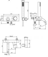 Смеситель для ванны и душа Fima carlo frattini Fluid F3854 схема 1