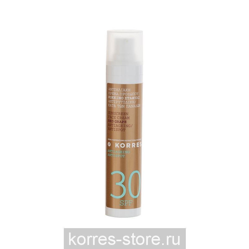 KORRES АНТИВОЗРАСТНОЙ КРЕМ ДЛ ЛИЦА ПРОТИВ ПИГМЕНТНЫХ ПЯТЕН С КРАСНЫМ ВИНОГРАДОМ SPF 30