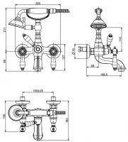 Смеситель для ванны и душа Fima carlo frattini Herend F5404 схема 1