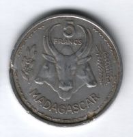 5 франков 1953 года Мадагаскар